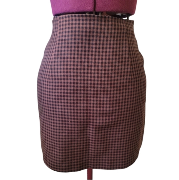All that Jazz VINTAGE 80's/90's Checkered Print Grunge Mini Skirt, Size 7/8 - Picture 1 of 7